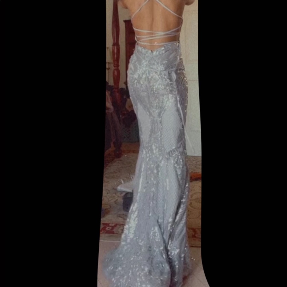 Silver prom dress